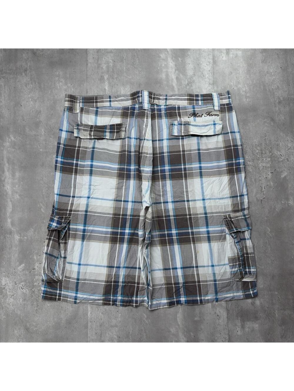 Y2K Beige Phat Farm Grunge Baggy Skater Cargo Shorts